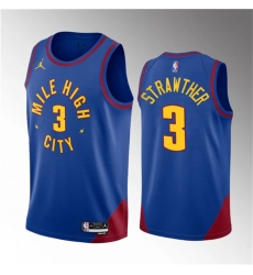 Men Denver Nuggets 3 Julian Strawther Blue 2023 Draft Statement Edition Stitched Basketball Jersey Men Denver Nuggets 3 Julian Strawther Blue 2023 Draft Statement Edition Stitched Basketball Jersey