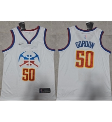 Men Denver Nuggets 50 Aaron Gordon White Earned Edition Stitched Basketball Jersey Men Denver Nuggets 50 Aaron Gordon White Earned Edition Stitched Basketball Jersey