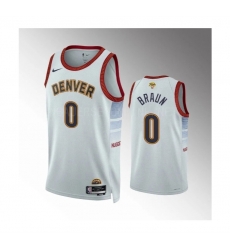 Men Denver Nuggets Christian Braun #0 NBA Finals 2022-23 City Edition Stitched NBA Jersey