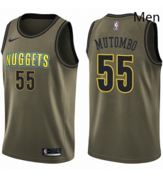 Mens Nike Denver Nuggets 55 Dikembe Mutombo Swingman Green Salute to Service NBA Jersey Mens Nike Denver Nuggets 55 Dikembe Mutombo Swingman Green Salute to Service NBA Jersey
