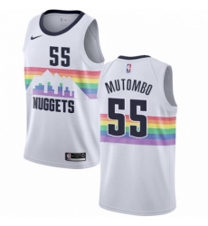 Mens Nike Denver Nuggets 55 Dikembe Mutombo Swingman White NBA Jersey City Edition Mens Nike Denver Nuggets 55 Dikembe Mutombo Swingman White NBA Jersey City Edition