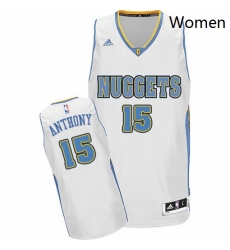 Womens Adidas Denver Nuggets 15 Carmelo Anthony Swingman White Home NBA Jersey Womens Adidas Denver Nuggets 15 Carmelo Anthony Swingman White Home NBA Jersey
