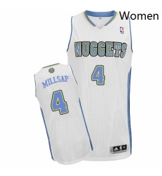 Womens Adidas Denver Nuggets 4 Paul Millsap Authentic White Home NBA Jersey Womens Adidas Denver Nuggets 4 Paul Millsap Authentic White Home NBA Jersey