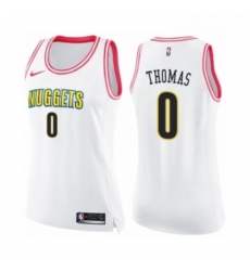 Womens Nike Denver Nuggets 0 Isaiah Thomas Swingman White Pink Fashion NBA Jersey Womens Nike Denver Nuggets 0 Isaiah Thomas Swingman White Pink Fashion NBA Jersey