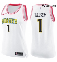 Womens Nike Denver Nuggets 1 Jameer Nelson Swingman WhitePink Fashion NBA Jersey Womens Nike Denver Nuggets 1 Jameer Nelson Swingman WhitePink Fashion NBA Jersey