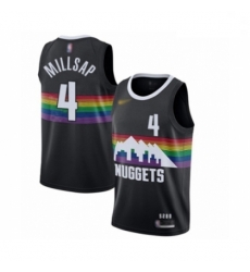 Youth Denver Nuggets #4 Paul Millsap Swingman Black Basketball Jersey - 2019 20 City Edition Youth Denver Nuggets #4 Paul Millsap Swingman Black Basketball Jersey - 2019 20 City Edition