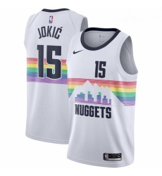 Youth Nike Denver Nuggets 15 Nikola Jokic Swingman White NBA Jersey City Edition Youth Nike Denver Nuggets 15 Nikola Jokic Swingman White NBA Jersey City Edition