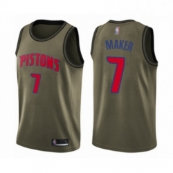 Mens Detroit Pistons 7 Thon Maker Swingman Green Salute to Service Basketball Jersey 
