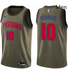 Mens Nike Detroit Pistons 10 Dennis Rodman Swingman Green Salute to Service NBA Jersey Mens Nike Detroit Pistons 10 Dennis Rodman Swingman Green Salute to Service NBA Jersey