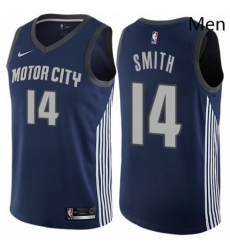 Mens Nike Detroit Pistons 14 Ish Smith Swingman Navy Blue NBA Jersey City Edition Mens Nike Detroit Pistons 14 Ish Smith Swingman Navy Blue NBA Jersey City Edition