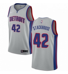 Mens Nike Detroit Pistons 42 Jerry Stackhouse Authentic Silver NBA Jersey Statement Edition Mens Nike Detroit Pistons 42 Jerry Stackhouse Authentic Silver NBA Jersey Statement Edition