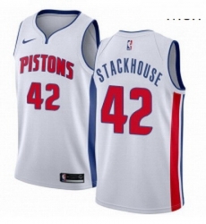 Mens Nike Detroit Pistons 42 Jerry Stackhouse Authentic White Home NBA Jersey Association Edition Mens Nike Detroit Pistons 42 Jerry Stackhouse Authentic White Home NBA Jersey Association Edition