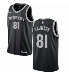 Mens Nike Detroit Pistons 81 Jose Calderon Swingman Black NBA Jersey City Edition Mens Nike Detroit Pistons 81 Jose Calderon Swingman Black NBA Jersey City Edition