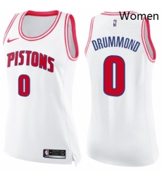 Womens Nike Detroit Pistons 0 Andre Drummond Swingman WhitePink Fashion NBA Jersey Womens Nike Detroit Pistons 0 Andre Drummond Swingman WhitePink Fashion NBA Jersey