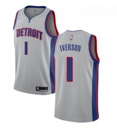 Womens Nike Detroit Pistons 1 Allen Iverson Swingman Silver NBA Jersey Statement Edition Womens Nike Detroit Pistons 1 Allen Iverson Swingman Silver NBA Jersey Statement Edition