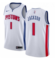Womens Nike Detroit Pistons 1 Reggie Jackson Authentic White Home NBA Jersey Association Edition Womens Nike Detroit Pistons 1 Reggie Jackson Authentic White Home NBA Jersey Association Edition