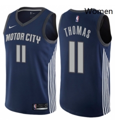 Womens Nike Detroit Pistons 11 Isiah Thomas Swingman Navy Blue NBA Jersey City Edition Womens Nike Detroit Pistons 11 Isiah Thomas Swingman Navy Blue NBA Jersey City Edition