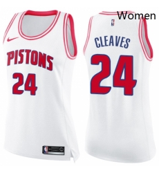 Womens Nike Detroit Pistons 24 Mateen Cleaves Swingman WhitePink Fashion NBA Jersey Womens Nike Detroit Pistons 24 Mateen Cleaves Swingman WhitePink Fashion NBA Jersey