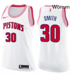 Womens Nike Detroit Pistons 30 Joe Smith Swingman WhitePink Fashion NBA Jersey Womens Nike Detroit Pistons 30 Joe Smith Swingman WhitePink Fashion NBA Jersey