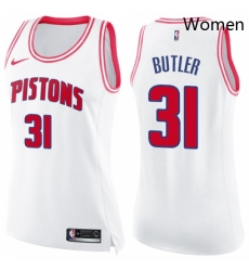 Womens Nike Detroit Pistons 31 Caron Butler Swingman WhitePink Fashion NBA Jersey Womens Nike Detroit Pistons 31 Caron Butler Swingman WhitePink Fashion NBA Jersey