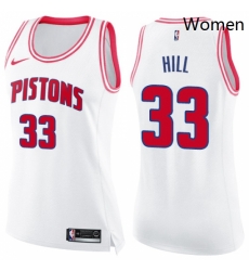 Womens Nike Detroit Pistons 33 Grant Hill Swingman WhitePink Fashion NBA Jersey Womens Nike Detroit Pistons 33 Grant Hill Swingman WhitePink Fashion NBA Jersey