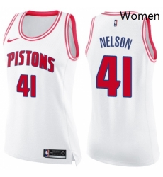 Womens Nike Detroit Pistons 41 Jameer Nelson Swingman White Pink Fashion NBA Jersey Womens Nike Detroit Pistons 41 Jameer Nelson Swingman White Pink Fashion NBA Jersey