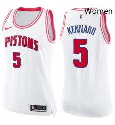 Womens Nike Detroit Pistons 5 Luke Kennard Swingman WhitePink Fashion NBA Jersey Womens Nike Detroit Pistons 5 Luke Kennard Swingman WhitePink Fashion NBA Jersey