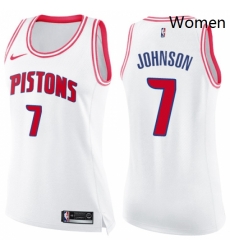 Womens Nike Detroit Pistons 7 Stanley Johnson Swingman WhitePink Fashion NBA Jersey Womens Nike Detroit Pistons 7 Stanley Johnson Swingman WhitePink Fashion NBA Jersey