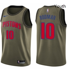 Youth Nike Detroit Pistons 10 Dennis Rodman Swingman Green Salute to Service NBA Jersey Youth Nike Detroit Pistons 10 Dennis Rodman Swingman Green Salute to Service NBA Jersey