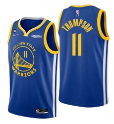 Men Golden State Warriors 11 Klay Thompson Royal With No 6 Patch Stitched Jersey Men Golden State Warriors 11 Klay Thompson Royal With No 6 Patch Stitched Jersey