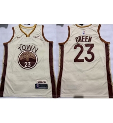 Men Golden State Warriors 23 Draymond Green Tan City Edition Stitched Basketball Jersey