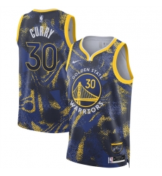 Men Golden State Warriors 30 Stephen Curry Royal 2025 Select Series Swingman Stitched Basketball Jersey