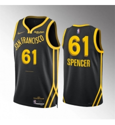 Men Golden State Warriors 61 Pat Spencer Black 2023 24 City Edition Stitched Basketball Jersey Men Golden State Warriors 61 Pat Spencer Black 2023 24 City Edition Stitched Basketball Jersey