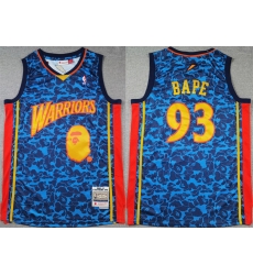 Men Golden State Warriors 93 Bape Royal Throwback Stitched Jersey Men Golden State Warriors 93 Bape Royal Throwback Stitched Jersey