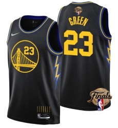Men's Golden State Warriors #23 Draymond Green 2021 22 City Edition Black 75th Anniversary NBA Finals Stitched Basketball Jersey Men's Golden State Warriors #23 Draymond Green 2021 22 City Edition Black 75th Anniversary NBA Finals Stitched Basketball Jersey