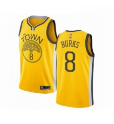Mens Golden State Warriors 8 Alec Burks Yellow Swingman Jersey Earned Edition Mens Golden State Warriors 8 Alec Burks Yellow Swingman Jersey Earned Edition