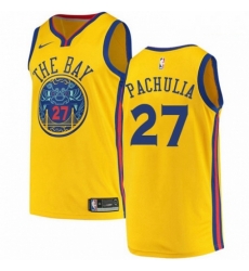 Mens Nike Golden State Warriors 27 Zaza Pachulia Swingman Gold NBA Jersey City Edition Mens Nike Golden State Warriors 27 Zaza Pachulia Swingman Gold NBA Jersey City Edition