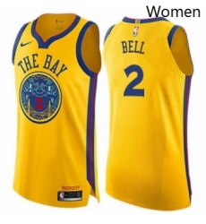 Womens Nike Golden State Warriors 2 Jordan Bell Swingman Gold NBA Jersey City Edition Womens Nike Golden State Warriors 2 Jordan Bell Swingman Gold NBA Jersey City Edition