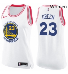 Womens Nike Golden State Warriors 23 Draymond Green Swingman WhitePink Fashion NBA Jersey Womens Nike Golden State Warriors 23 Draymond Green Swingman WhitePink Fashion NBA Jersey