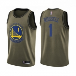 Youth Golden State Warriors 1 DAngelo Russell Swingman Green Salute to Service Basketball Jersey 