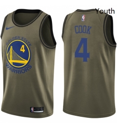 Youth Nike Golden State Warriors 4 Quinn Cook Swingman Green Salute to Service NBA Jersey Youth Nike Golden State Warriors 4 Quinn Cook Swingman Green Salute to Service NBA Jersey