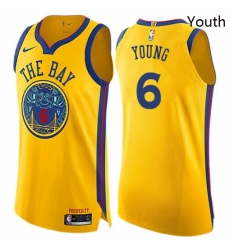 Youth Nike Golden State Warriors 6 Nick Young Swingman Gold NBA Jersey City Edition Youth Nike Golden State Warriors 6 Nick Young Swingman Gold NBA Jersey City Edition