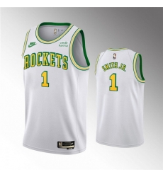 Men Houston Rockets 1 Jabari Smith Jr White Swingman Classic Edition Stitched Basketball Jersey Men Houston Rockets 1 Jabari Smith Jr White Swingman Classic Edition Stitched Basketball Jersey
