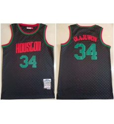 Men Houston Rockets 34 Hakeem Olajuwon Black 1993 94 Throwback Stitched Jersey Men Houston Rockets 34 Hakeem Olajuwon Black 1993 94 Throwback Stitched Jersey