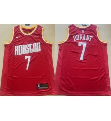 Men Houston Rockets 7 Kevin Durant Red Icon Edition Stitched Jersey
