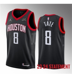 Men Houston Rockets 8 Jae 27Sean Tate Black 2023 Statement Edition Stitched Basketball Jersey Men Houston Rockets 8 Jae 27Sean Tate Black 2023 Statement Edition Stitched Basketball Jersey