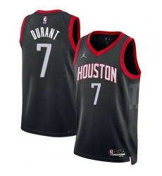 Men Houston Rockets Kevin Durant 7 Black Statement Edition Stitched Jersey