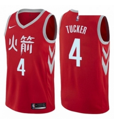 Mens Nike Houston Rockets 4 PJ Tucker Red NBA Swingman City Edition Jersey Mens Nike Houston Rockets 4 PJ Tucker Red NBA Swingman City Edition Jersey
