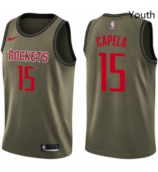 Youth Nike Houston Rockets 15 Clint Capela Swingman Green Salute to Service NBA Jersey Youth Nike Houston Rockets 15 Clint Capela Swingman Green Salute to Service NBA Jersey