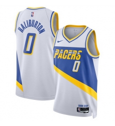 Men Indiana Pacers 0 Tyrese Haliburton White 2025 26 City Edition Stitched Basketball Jersey